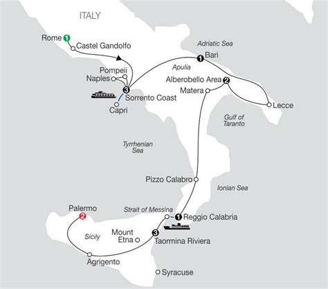 globus southern italy and sicily.